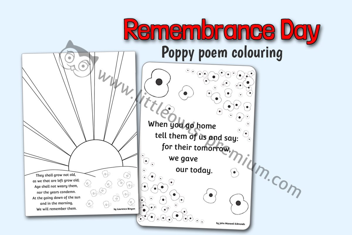 POPPY POEM POSTERS - COLOURING