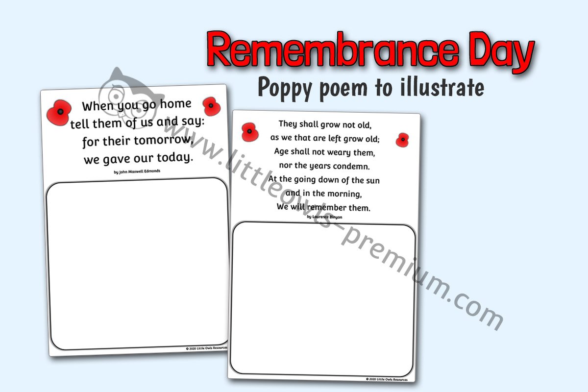 POPPY POEM ILLUSTRATION SHEETS