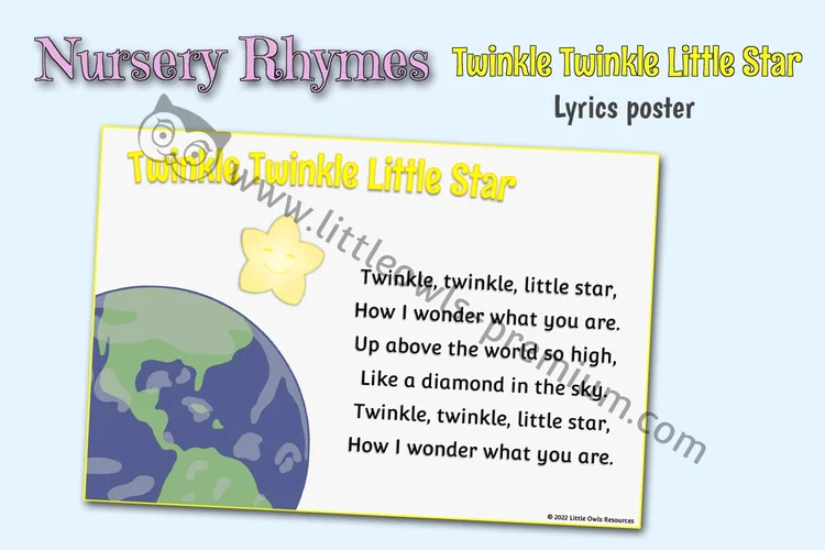 Twinkle, Twinkle Little Star — Lyrics Poster - cover preview