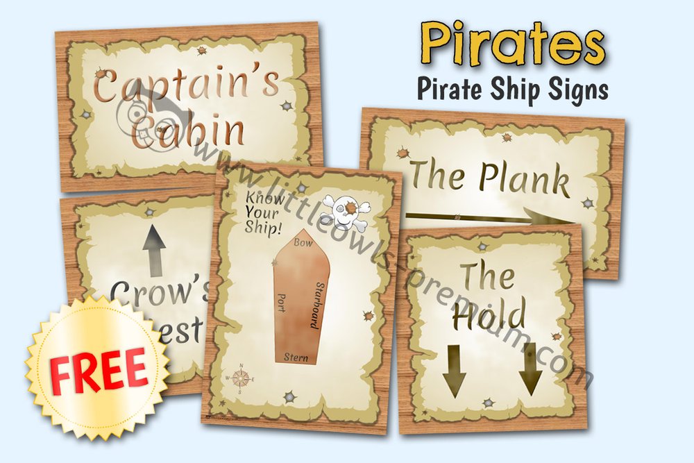 Pirate Signs Printable  Twinkl Party (teacher made)