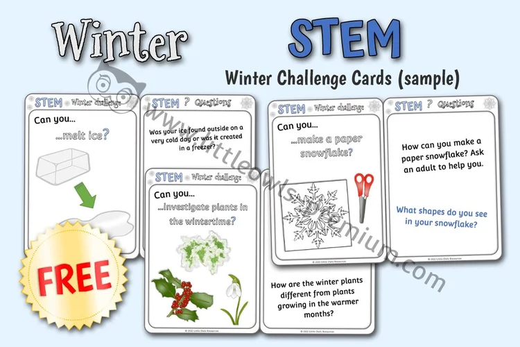 Winter STEM Challenge Cards – Free Sample — resource cover