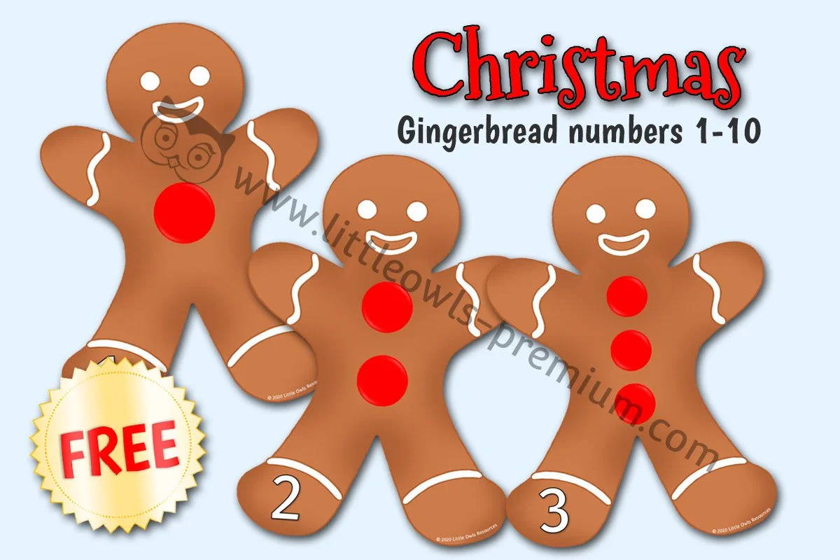 GINGERBREAD MAN NUMBERS 1-10 (Free Sample)