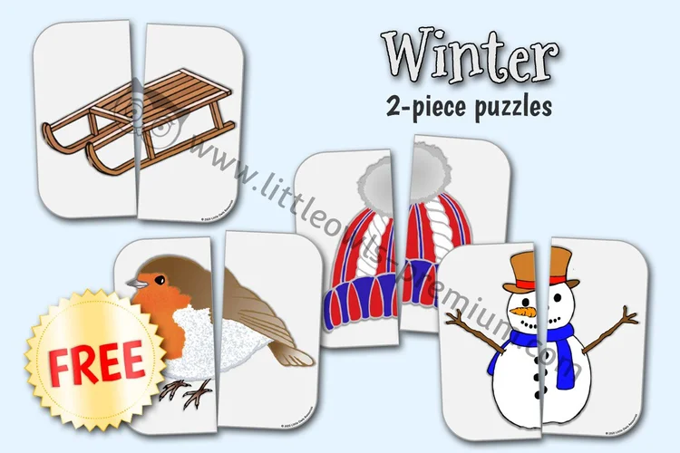 Winter Two-Piece Puzzles — resource cover