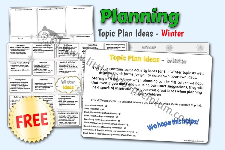 Winter Topic Plan Ideas — resource cover
