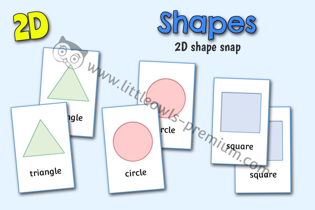 2D SHAPE SNAP GAME CARDS/FLASHCARDS