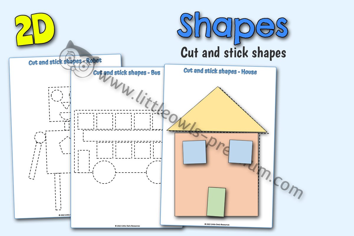2D SHAPE CUT & STICK PICTURES - WHAT SHAPES CAN YOU SEE?