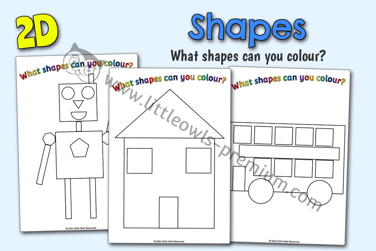 2D SHAPE PICTURE COLOURING - WHAT SHAPES CAN YOU SEE?