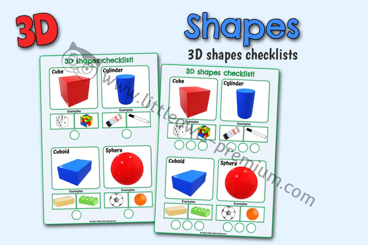 3D SHAPES IN THE ENVIRONMENT - CHECKLIST
