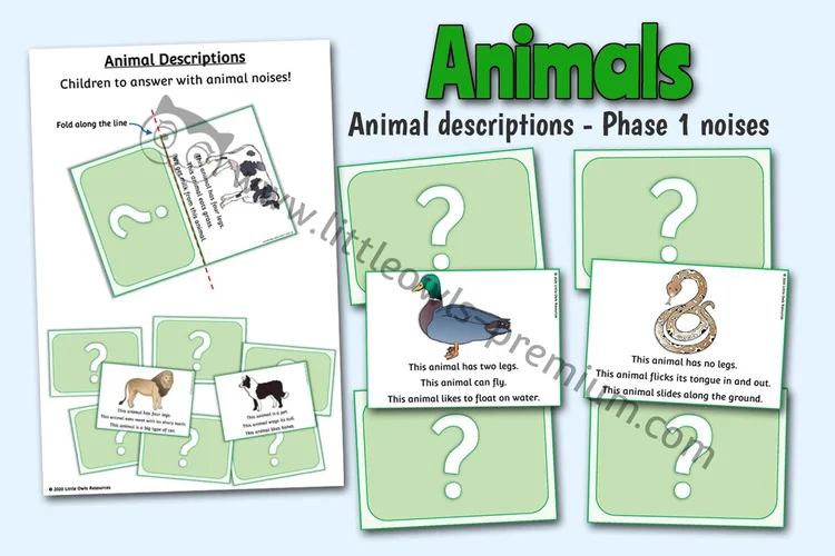 Animal Description Cards — Sound Clues cover