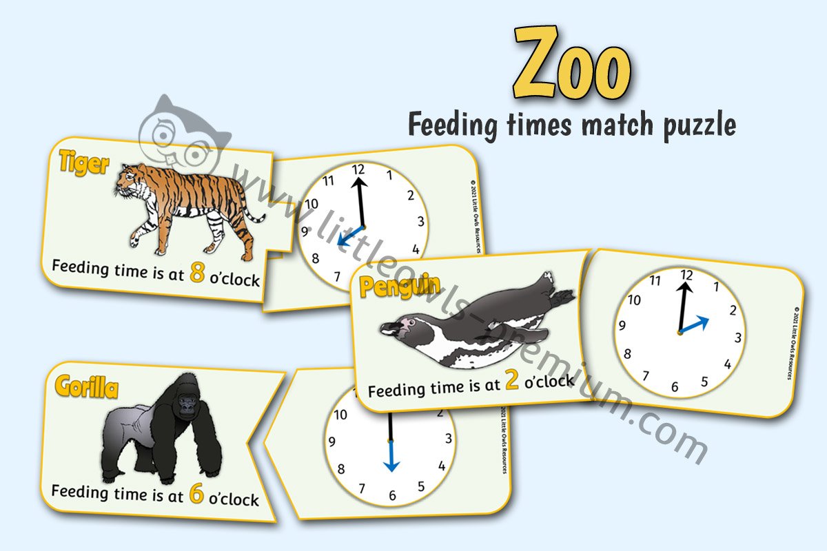 MATCH THE FEEDING TIMES - PUZZLE 