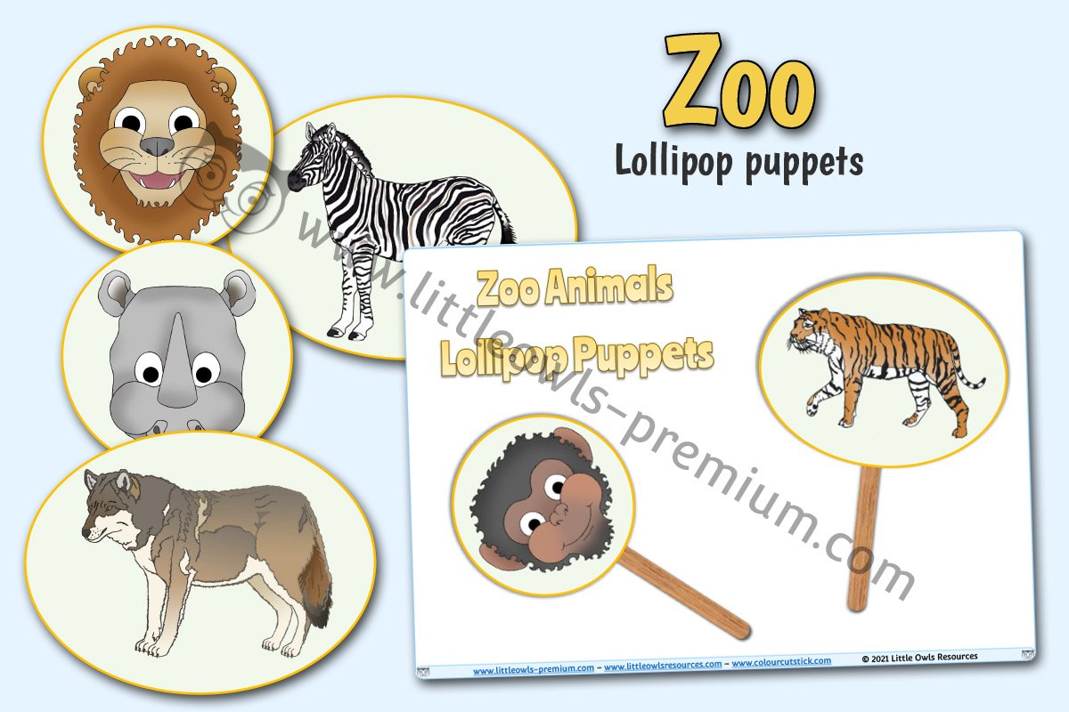 ZOO ANIMAL LOLLIPOP PUPPETS