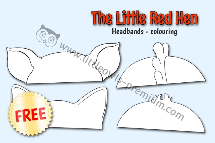 The Little Red Hen Headbands — Colouring Free Sample cover