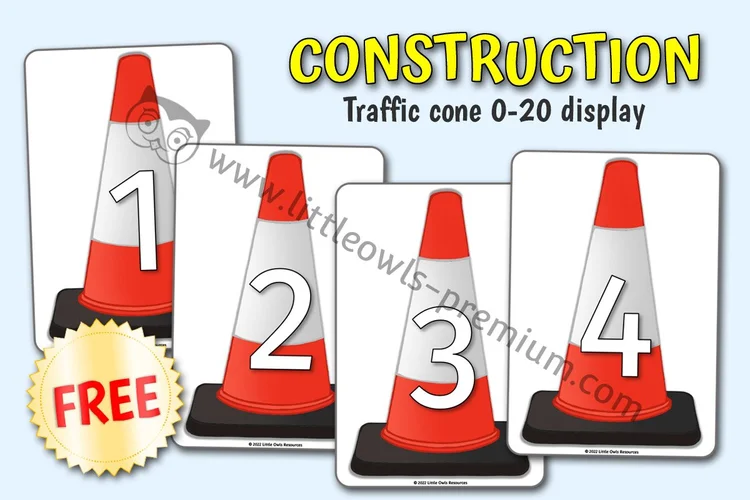 Traffic Cone Number Cards — Free Sample cover