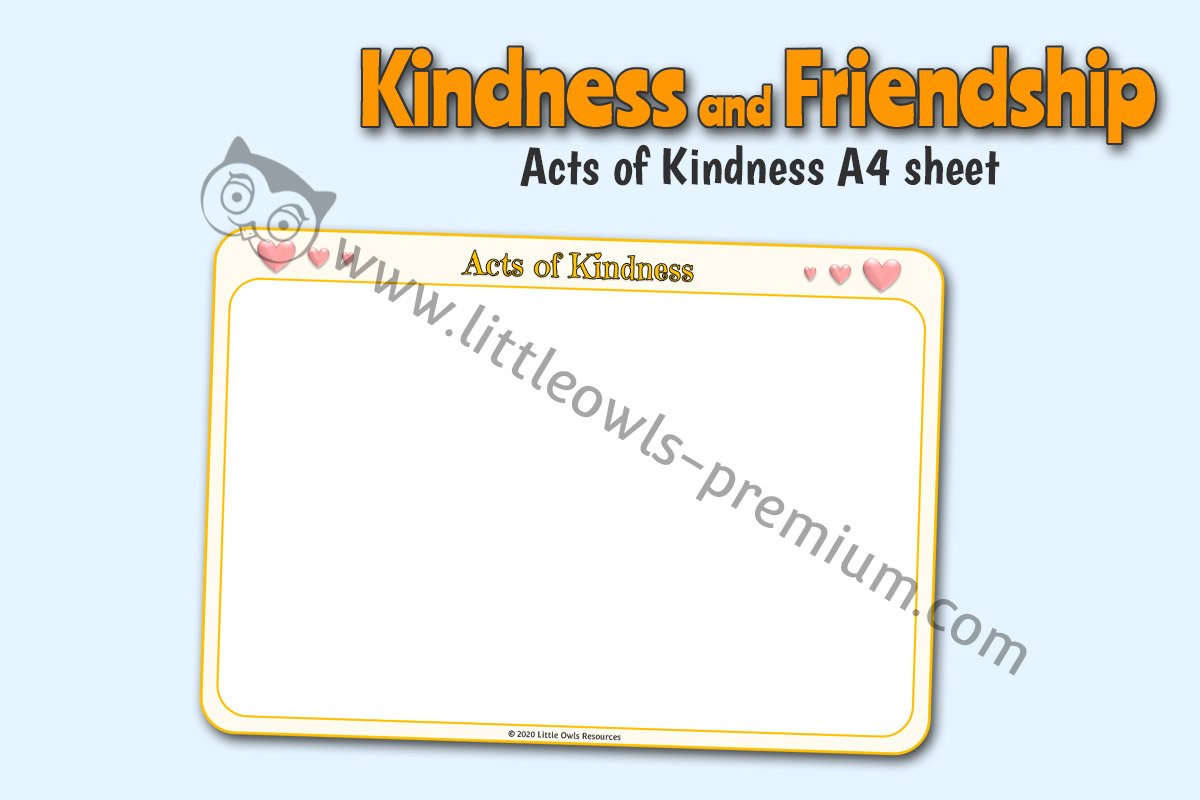 ‘ACTS OF KINDNESS’ MARK MAKING/DRAWING/WRITING A4 SHEET