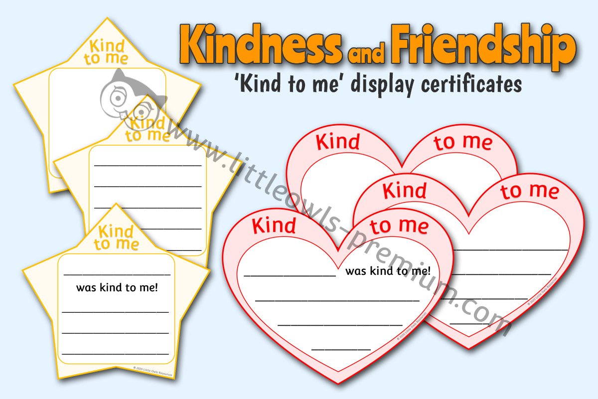 ‘KIND TO ME' DISPLAY CERTIFICATES/NOTES