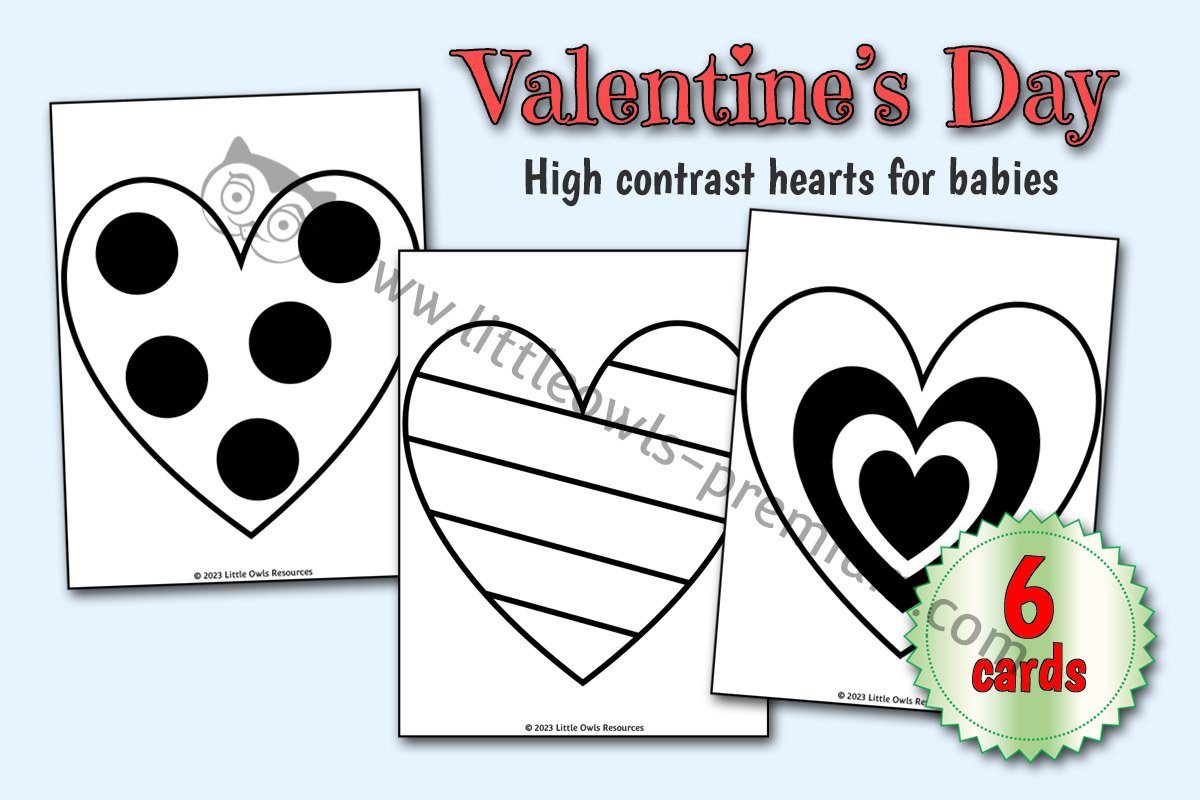 HIGH CONTRAST HEARTS - For Babies