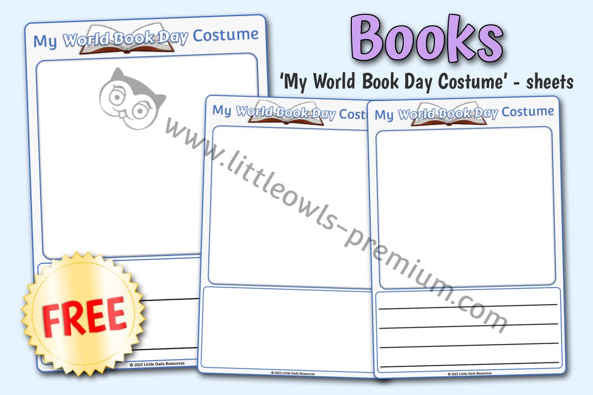 MY WORLD BOOK DAY COSTUME - DRAW/WRITE SHEETS