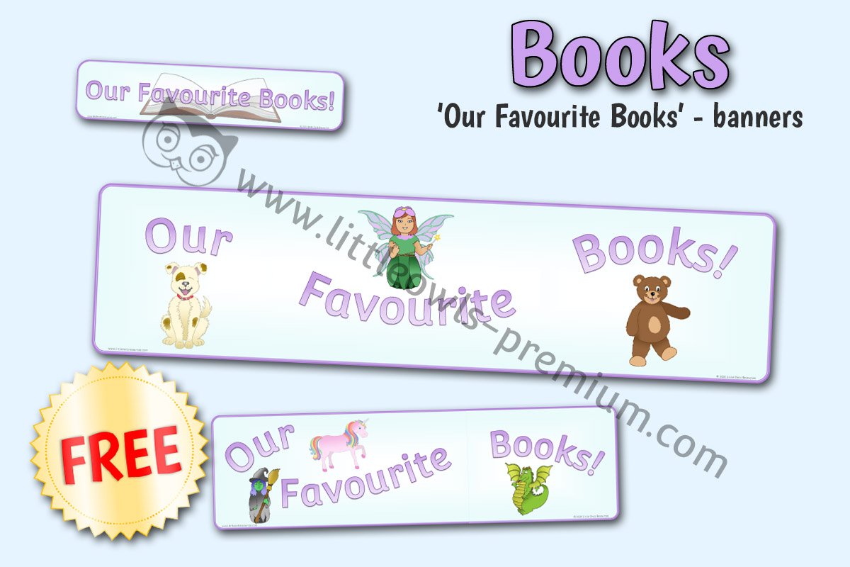 BANNERS - 'OUR FAVOURITE BOOKS' (UK SPELLINGS)