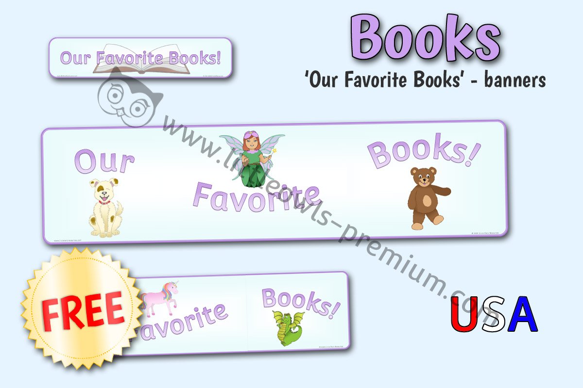 BANNERS - 'OUR FAVORITE BOOKS' (US SPELLINGS)
