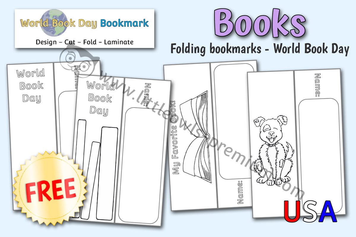 BOOKMARKS (2 SIDED) - DESIGN, COLOUR, CUT & STICK/LAMINATE (US SPELLINGS)