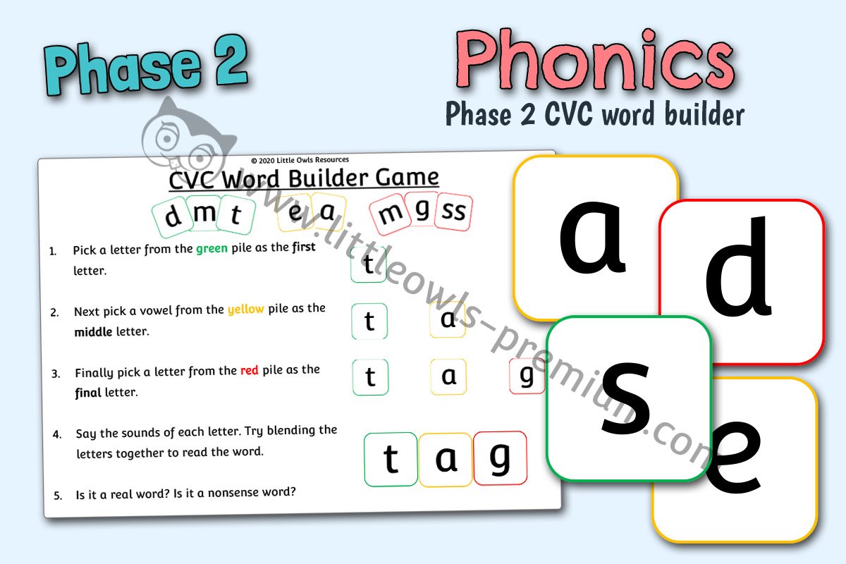 PHASE 2 CVC WORD BUILDER GAME