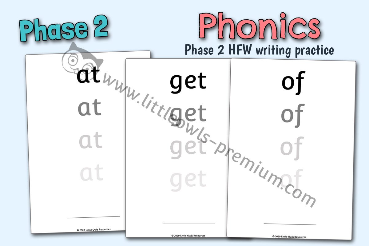 PHASE 2 SIGHT WORDS WRITING PRACTICE
