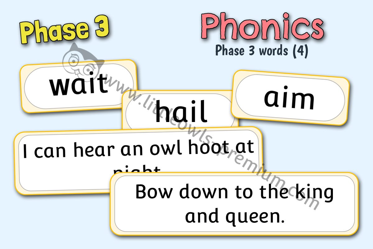 PHASE 3 WORD CARDS/SENTENCES PACK 4 - VOWEL GRAPHEMES