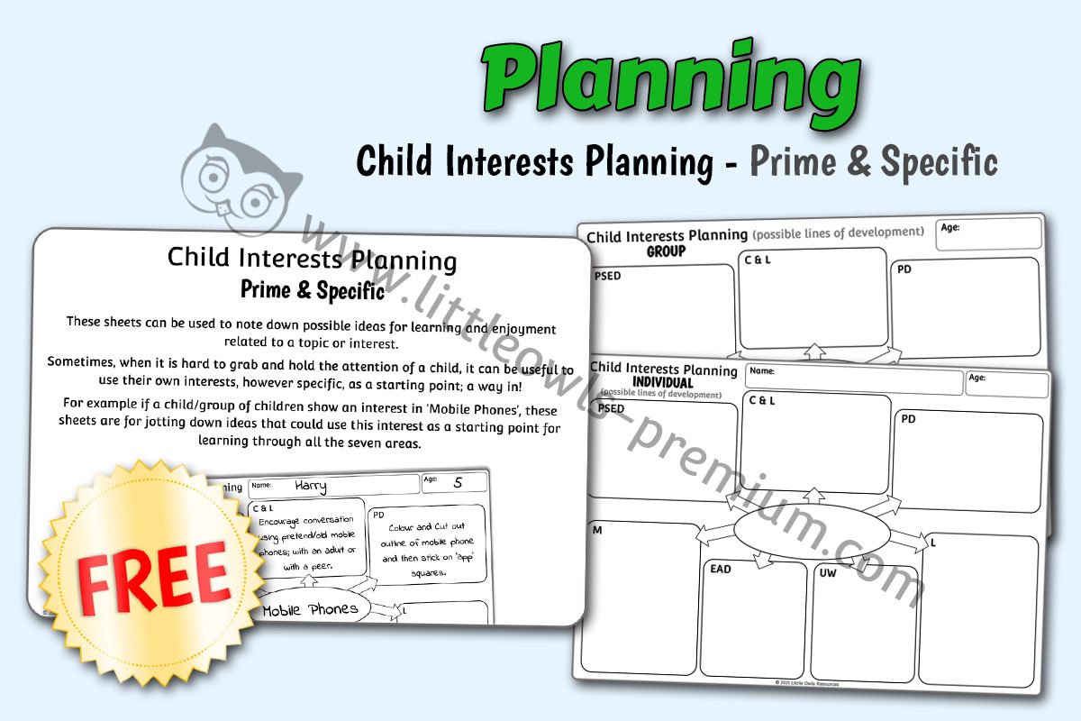 PLANNING - Child Interests Planning - Prime & Specific (Free Sample)