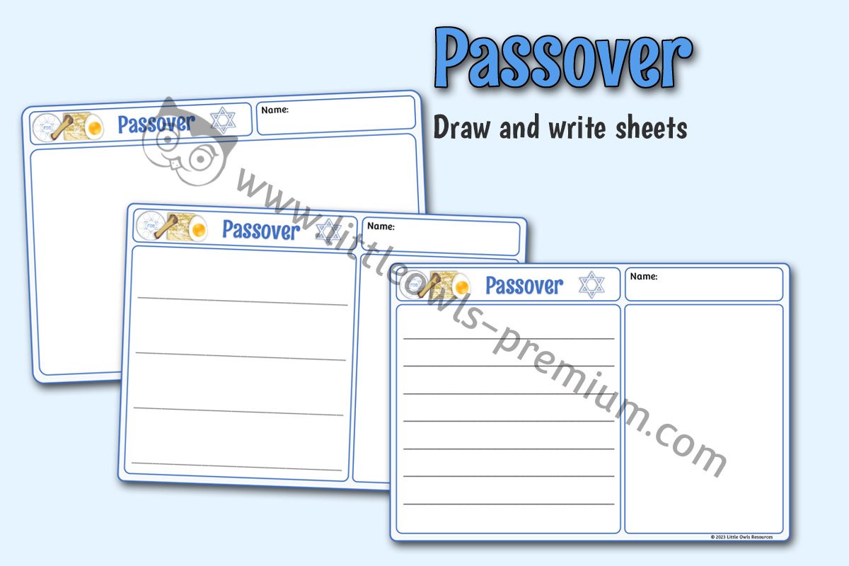 PASSOVER - Draw and Write Sheets