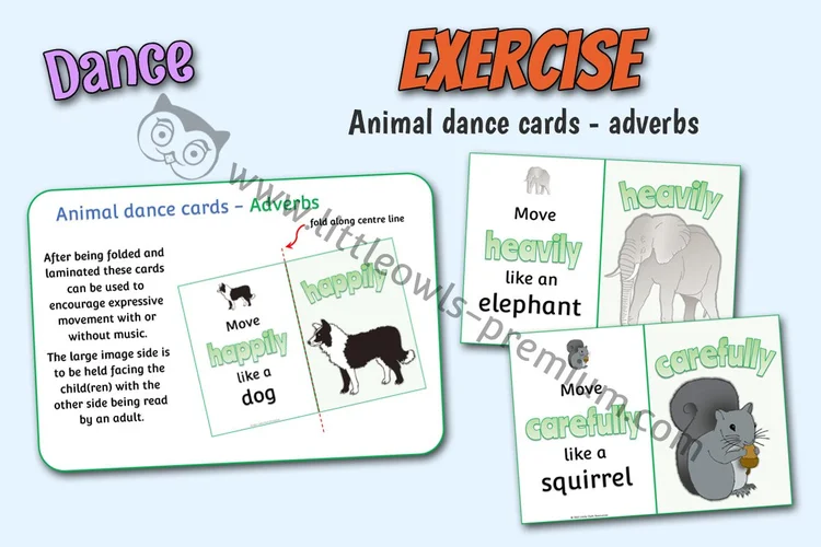 Animal Dance Cards — Adverbs cover
