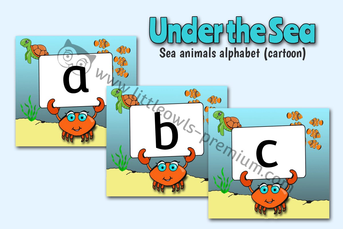 SEA ANIMAL ALPHABET (CARTOON)