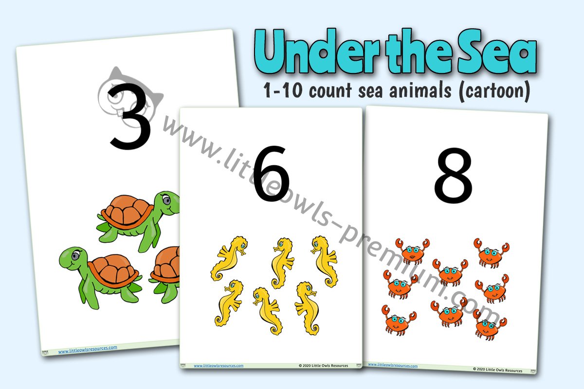 SEA ANIMAL COUNTING 0-10 (CARTOON)