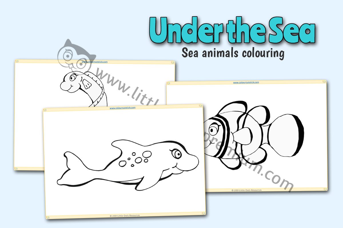 SEA CREATURES COLOURING (CARTOON)