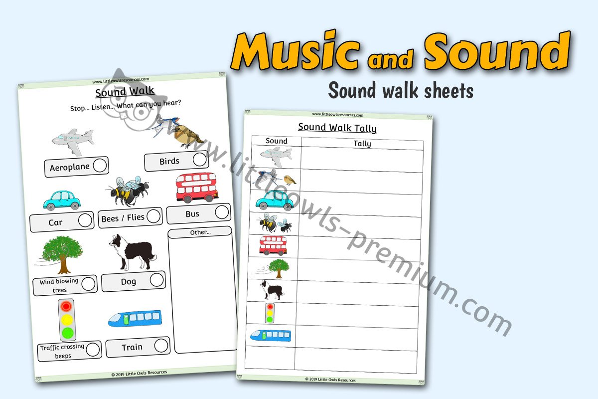 LISTENING 'SOUND WALK' SHEETS - CHECK LIST or TALLY