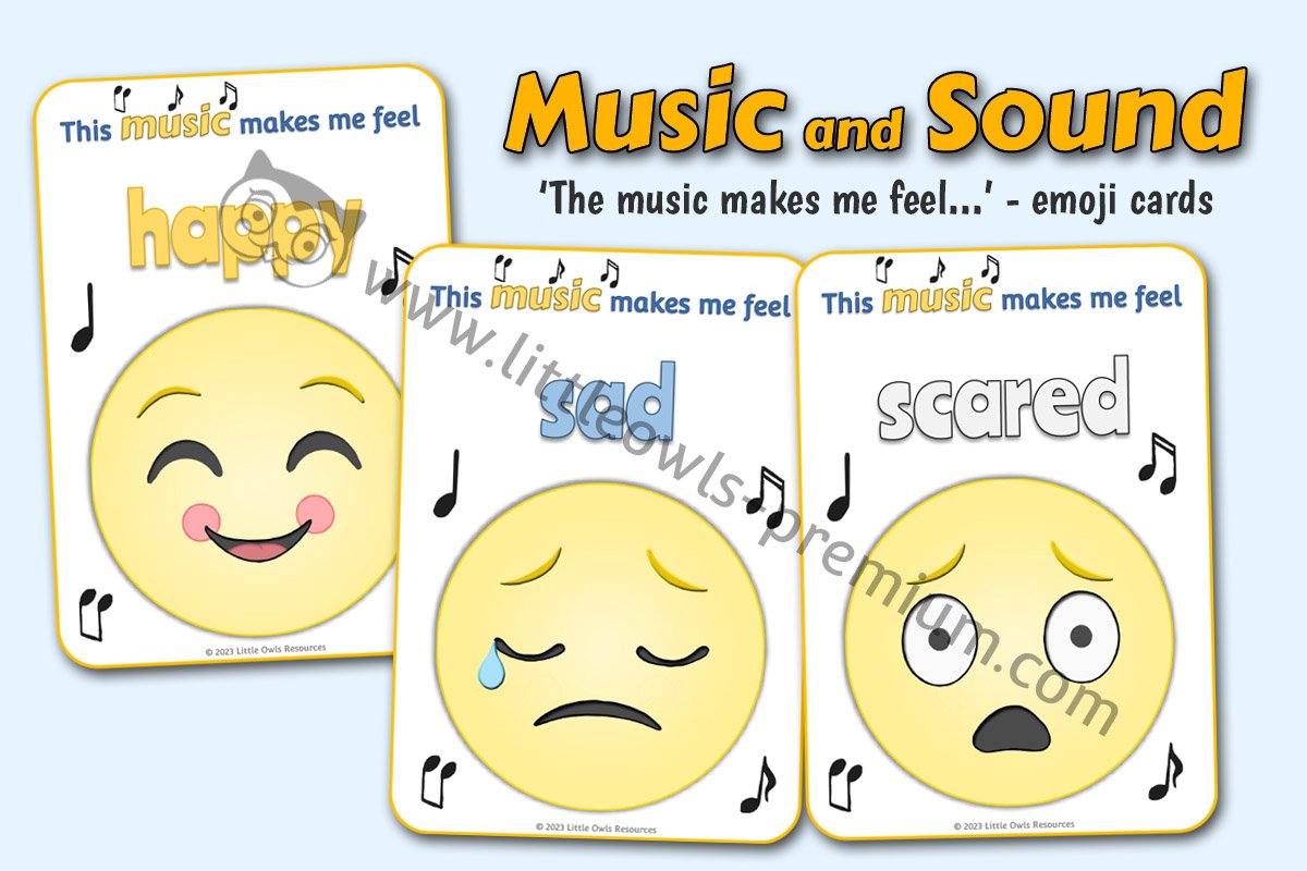 'This music makes me feel...' Emoji Cards Activity