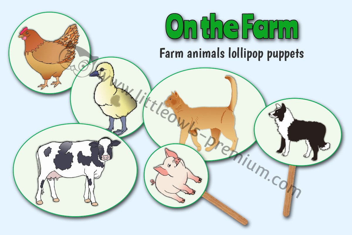 FARM ANIMAL - Lollipop Puppets