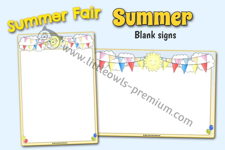 Summer Fair — Blank Signs — resource cover