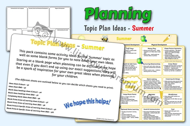 Summer Topic Planning Ideas — resource cover