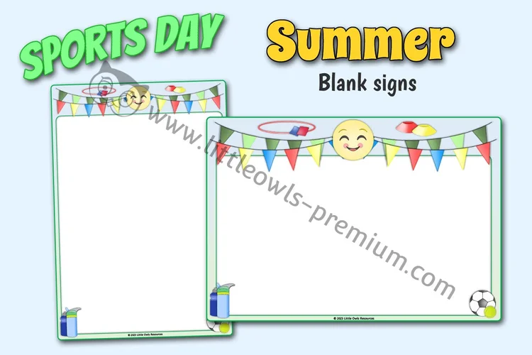 Sports Day — Blank Signs — resource cover