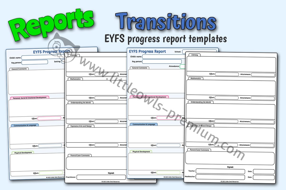 TRANSITIONS - REPORTS - EYFS End of Year Progress Templates