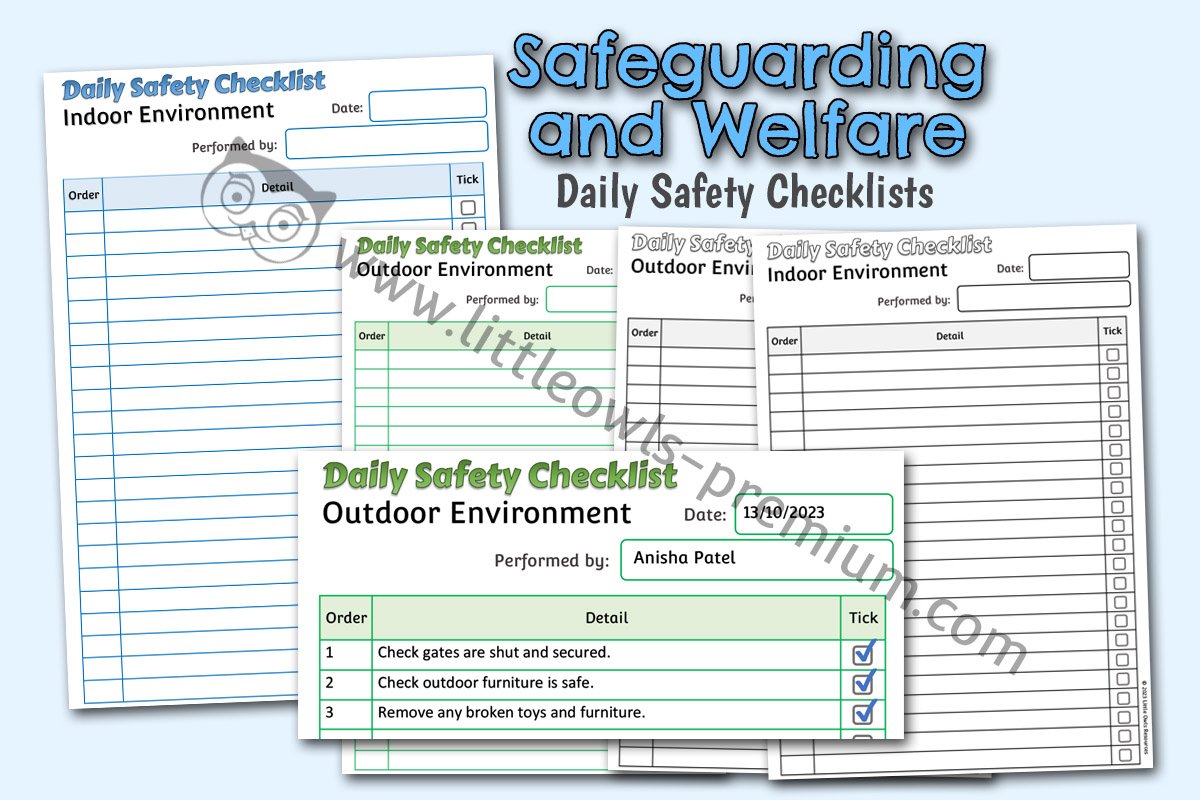 SAFEGUARDING AND WELFARE - Daily Safety Checklists