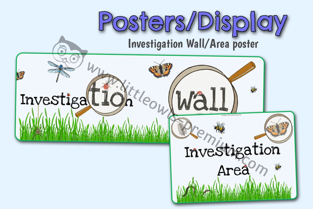 'INVESTIGATION WALL' BANNER AND 'INVESTIGATION AREA' SIGN