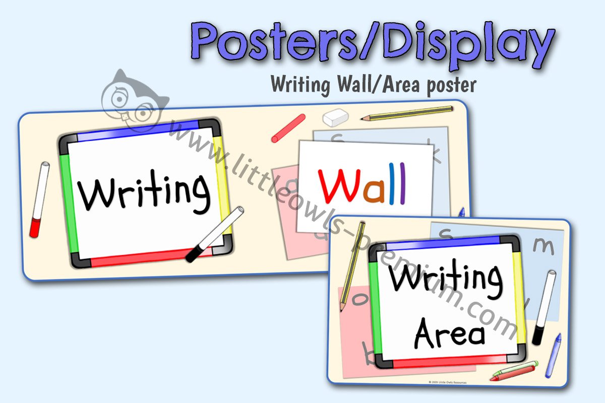'WRITING WALL' BANNER AND 'WRITING AREA' SIGN