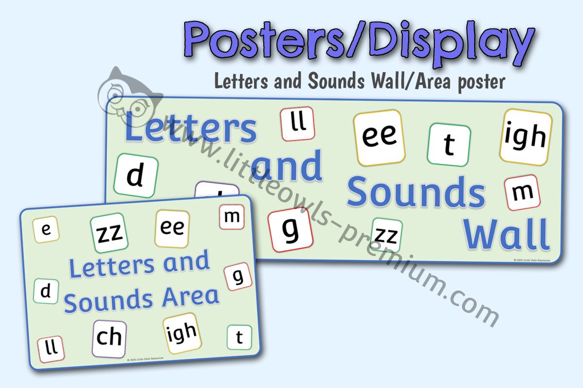 'LETTERS & SOUNDS WALL' BANNER AND 'LETTERS & SOUNDS AREA' SIGN