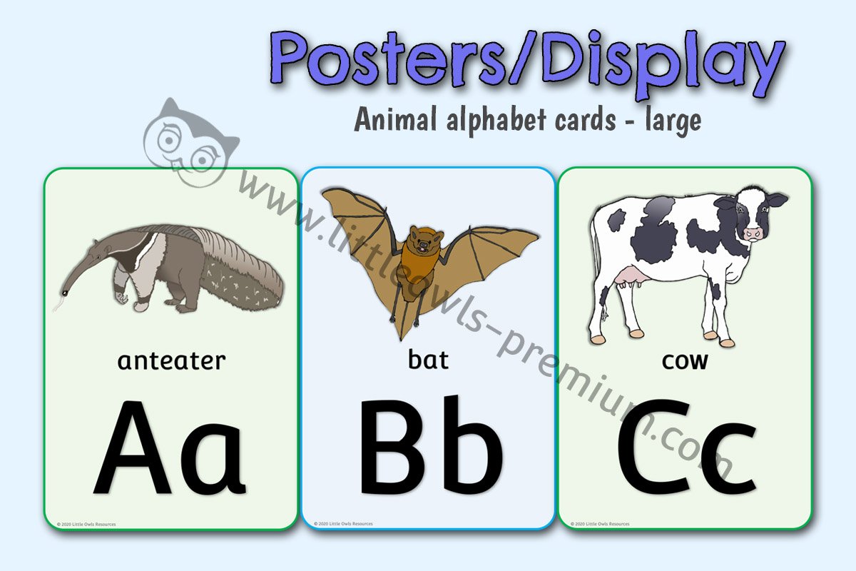 ALPHABET DISPLAY POSTERS (A4) - ANIMAL THEME