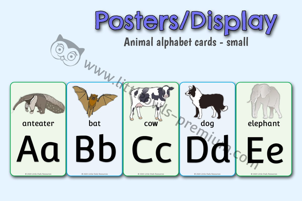 ALPHABET DISPLAY POSTERS (Small) - ANIMAL THEME