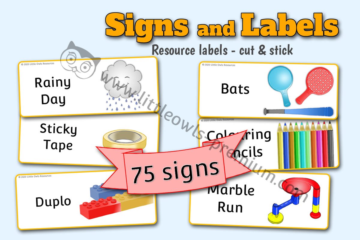 EARLY YEARS EQUIPMENT SIGNS/LABELS - Mid Size