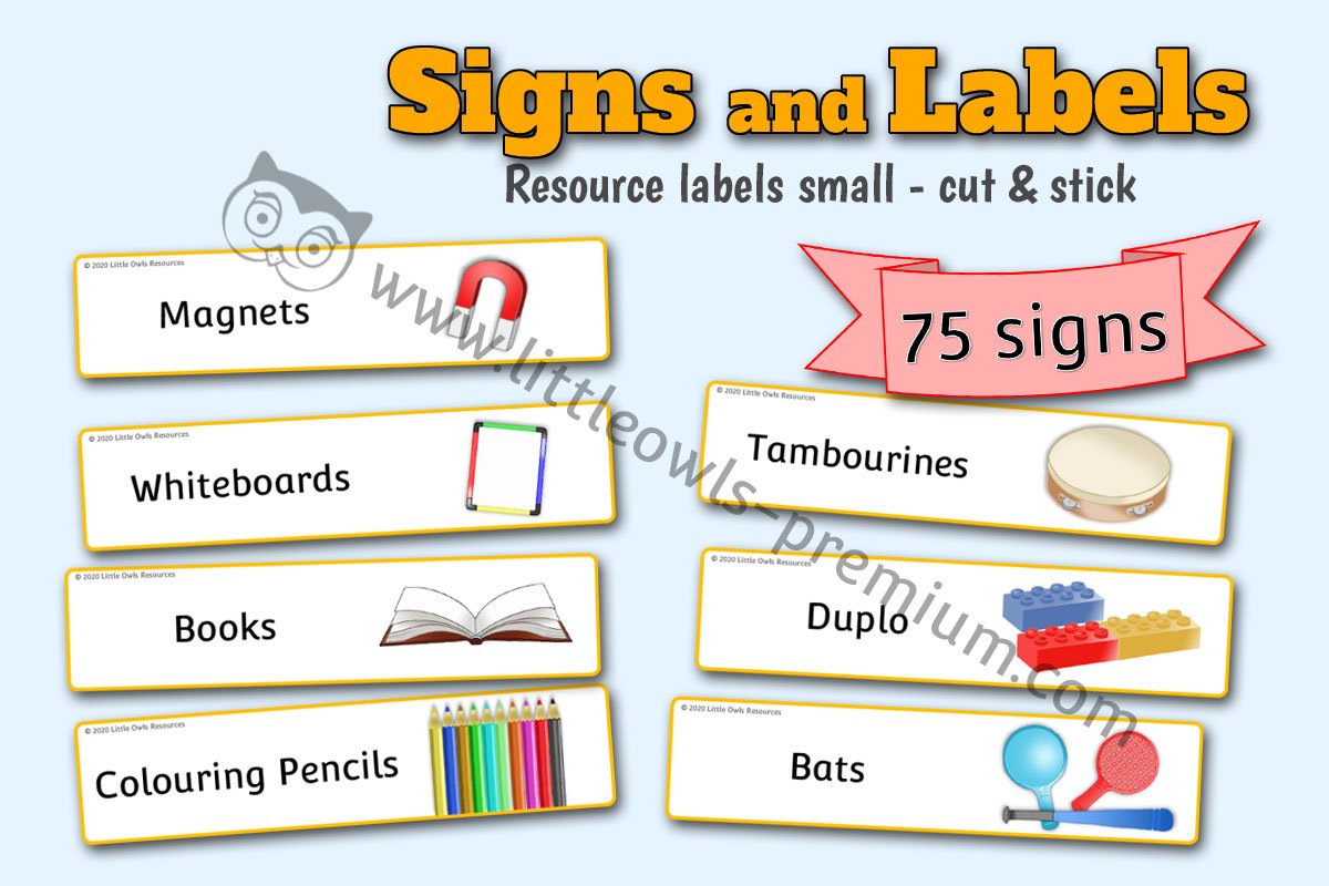 EARLY YEARS EQUIPMENT SIGNS/LABELS - Small Size