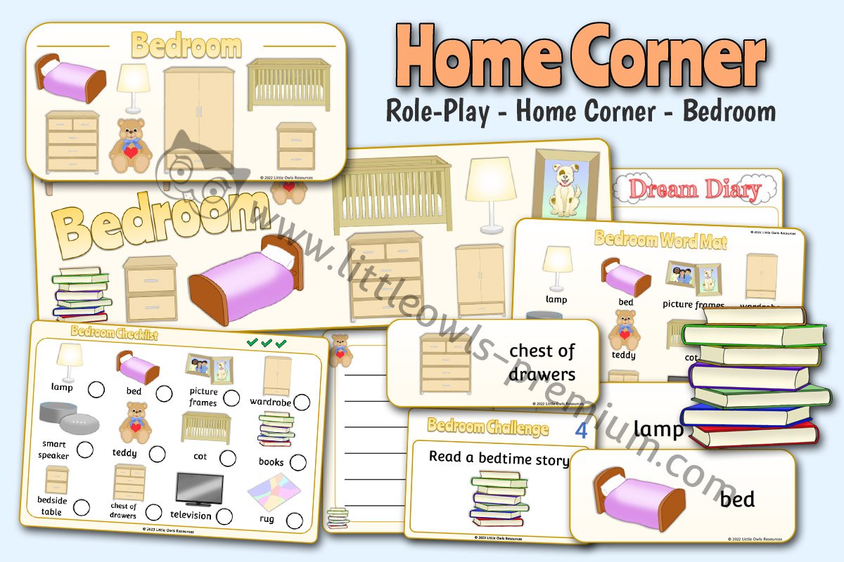 HOME CORNER - Role Play Pack - Bedroom