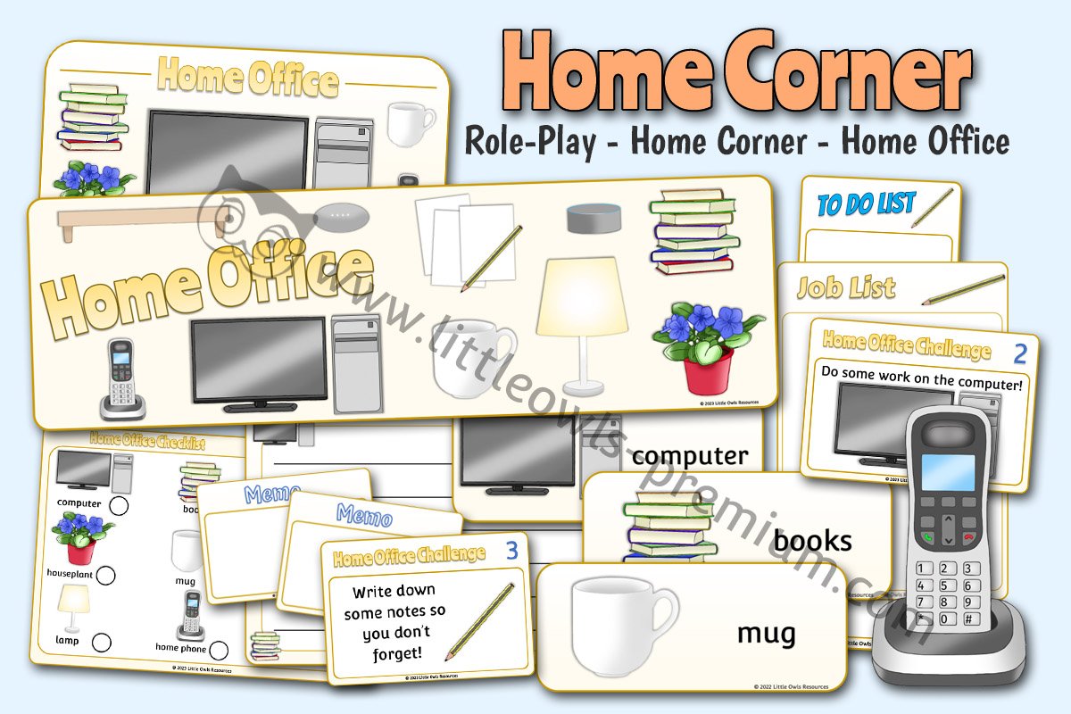 HOME CORNER - Role Play Pack - Home Office